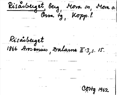 Bild på arkivkortet för arkivposten Risåsberget