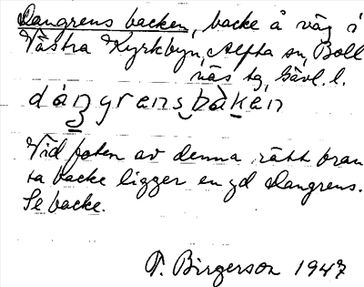 Bild på arkivkortet för arkivposten Dangrens backen