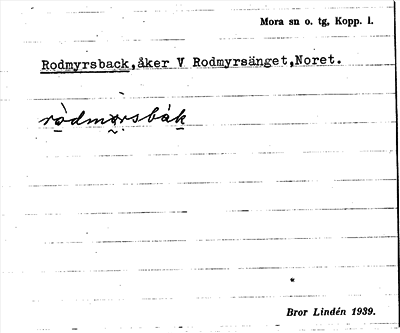 Bild på arkivkortet för arkivposten Rodmyrsback