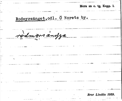 Bild på arkivkortet för arkivposten Rodmyrsänget