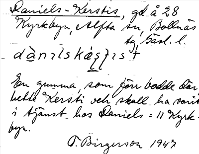 Bild på arkivkortet för arkivposten Daniels-Kerstis