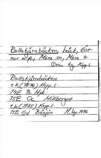 Bild på arkivkortet för arkivposten Rollstjärnbäcken