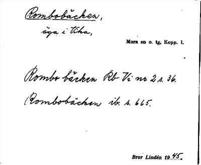 Bild på arkivkortet för arkivposten Rombobäcken