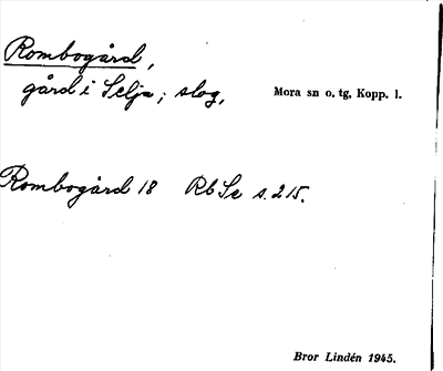 Bild på arkivkortet för arkivposten Rombogård