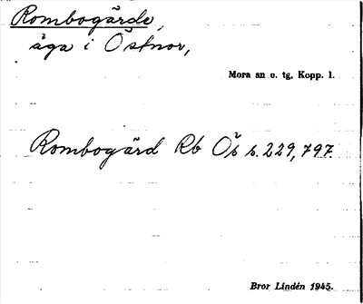 Bild på arkivkortet för arkivposten Rombogärde