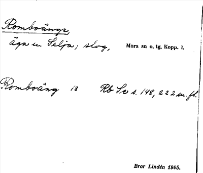 Bild på arkivkortet för arkivposten Romboänge