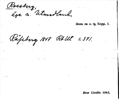 Bild på arkivkortet för arkivposten Rossberg