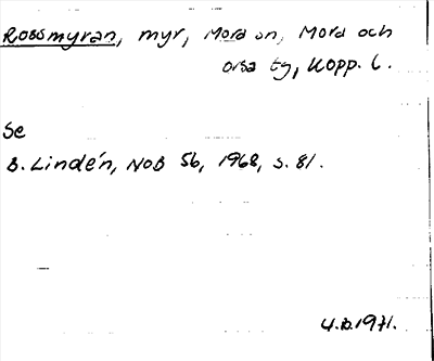 Bild på arkivkortet för arkivposten Rossmyran