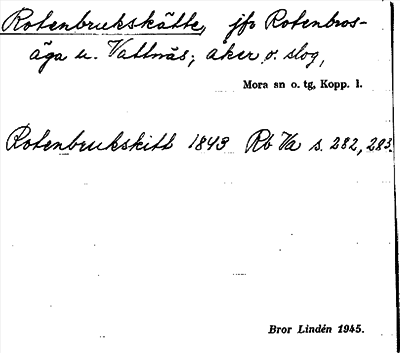 Bild på arkivkortet för arkivposten Rotenbrukskätte