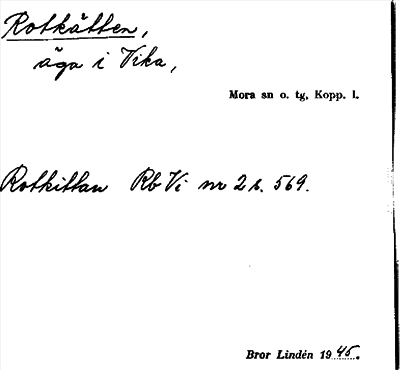 Bild på arkivkortet för arkivposten Rotkätten