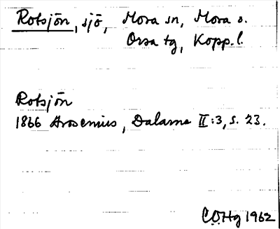 Bild på arkivkortet för arkivposten Rotsjön