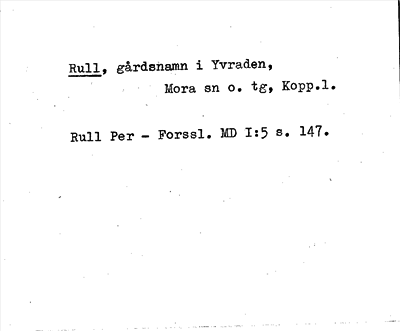 Bild på arkivkortet för arkivposten Rull