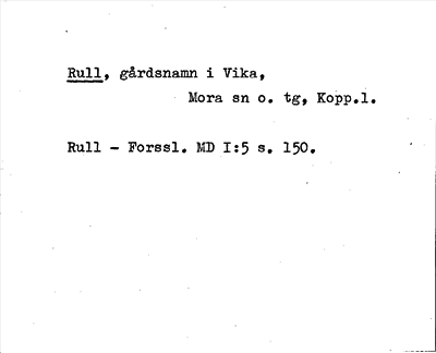 Bild på arkivkortet för arkivposten Rull