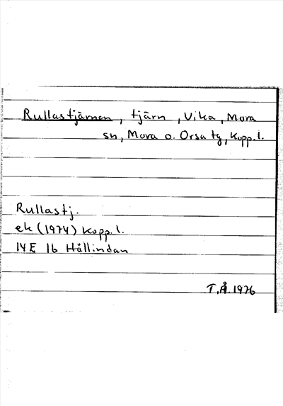 Bild på arkivkortet för arkivposten Rullastjärnen