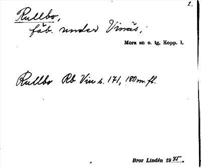 Bild på arkivkortet för arkivposten Rullbo