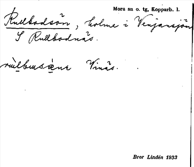 Bild på arkivkortet för arkivposten Rullbodsön