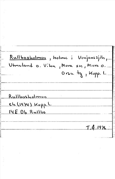 Bild på arkivkortet för arkivposten Rullbosholmen