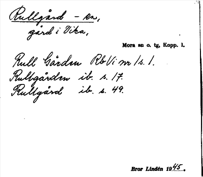 Bild på arkivkortet för arkivposten Rullgård -en