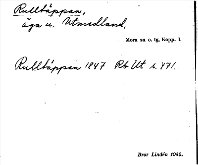 Bild på arkivkortet för arkivposten Rulltäppan