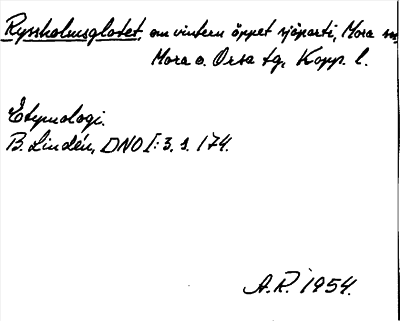 Bild på arkivkortet för arkivposten Ryssholmsglotet