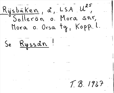 Bild på arkivkortet för arkivposten Rÿsbäken