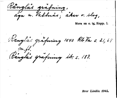Bild på arkivkortet för arkivposten Rånglås gräfning