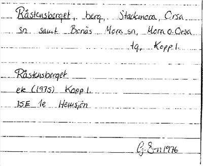 Bild på arkivkortet för arkivposten Råstensberget