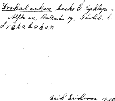 Bild på arkivkortet för arkivposten Drakabacken