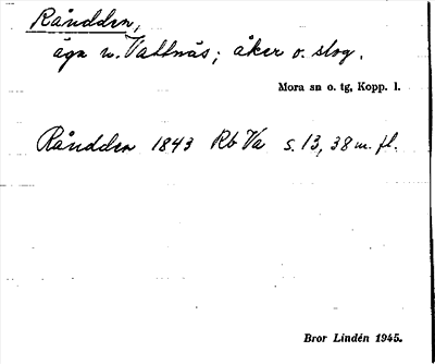 Bild på arkivkortet för arkivposten Råudden