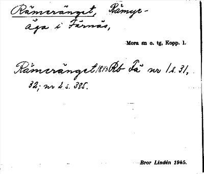 Bild på arkivkortet för arkivposten Rämeränget