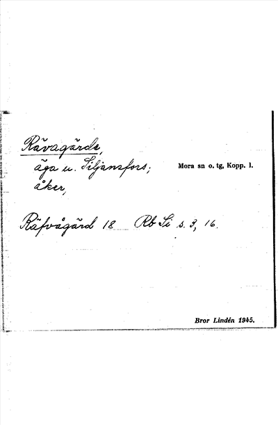 Bild på arkivkortet för arkivposten Rävagärde