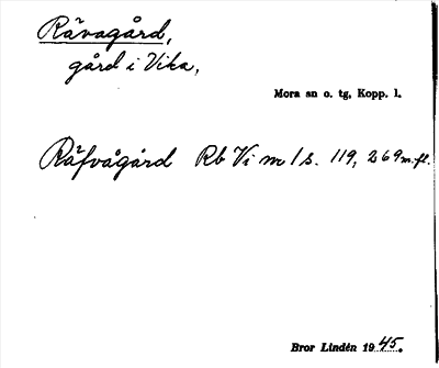 Bild på arkivkortet för arkivposten Rävgård