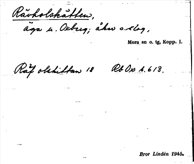 Bild på arkivkortet för arkivposten Rävholskätten