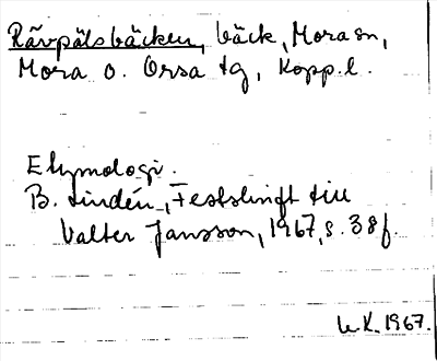 Bild på arkivkortet för arkivposten Rävpälsbäcken