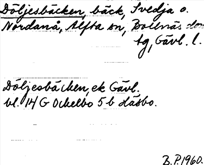 Bild på arkivkortet för arkivposten Döljesbäcken