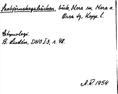 Bild på arkivkortet för arkivposten Saxbjörnshagabäcken