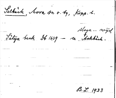 Bild på arkivkortet för arkivposten Selbäck