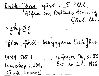 Bild på arkivkortet för arkivposten Erik-Jöns