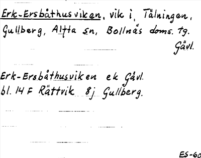 Bild på arkivkortet för arkivposten Erk-Ersbåthusviken
