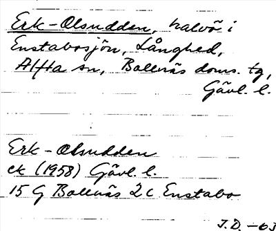 Bild på arkivkortet för arkivposten Erk-Olsudden