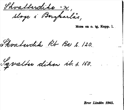 Bild på arkivkortet för arkivposten Skvatterdike -n