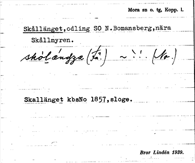 Bild på arkivkortet för arkivposten Skållänget