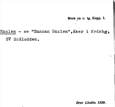 Bild på arkivkortet för arkivposten Skälen -se »Sunnan Skålen»