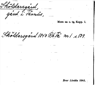 Bild på arkivkortet för arkivposten Sköldersgård