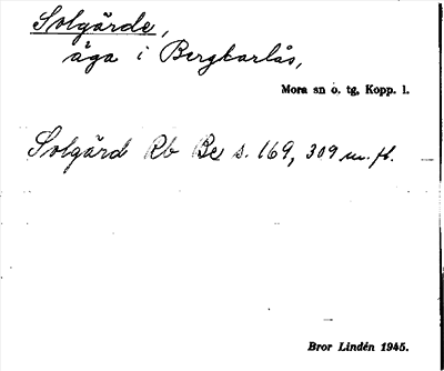 Bild på arkivkortet för arkivposten Solgärde