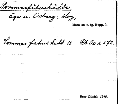 Bild på arkivkortet för arkivposten Sommarfähuskätte