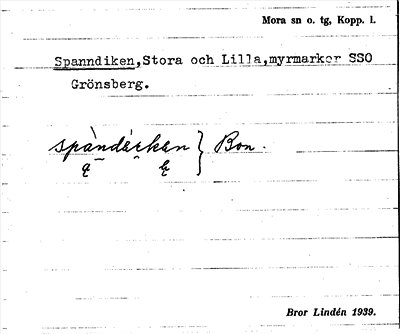 Bild på arkivkortet för arkivposten Spanndiken, Stora och Lilla