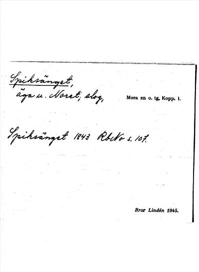 Bild på arkivkortet för arkivposten Spiksänget