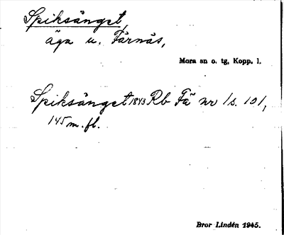 Bild på arkivkortet för arkivposten Spiksänget