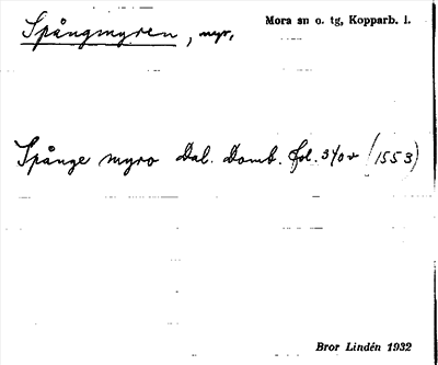 Bild på arkivkortet för arkivposten Spångmyren